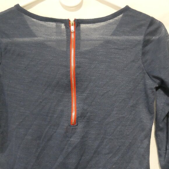 XHILARATION | xs - extra small | Navy Blue 3/4 Sleeve Top with Anchor Design - Picture 12 of 16